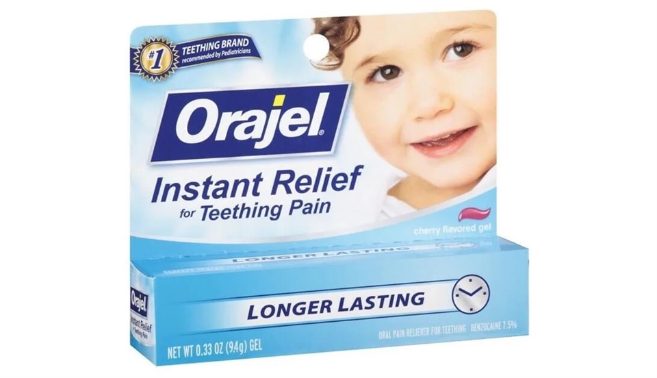 Orajel relieves baby teething symptoms